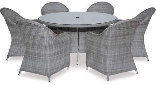 Baja 1400 Round Outdoor Dining Table & Cabo Outdoor Chairs x 6 Baja 1400 Round Outdoor Dining Table & Cabo Outdoor Chairs x 6